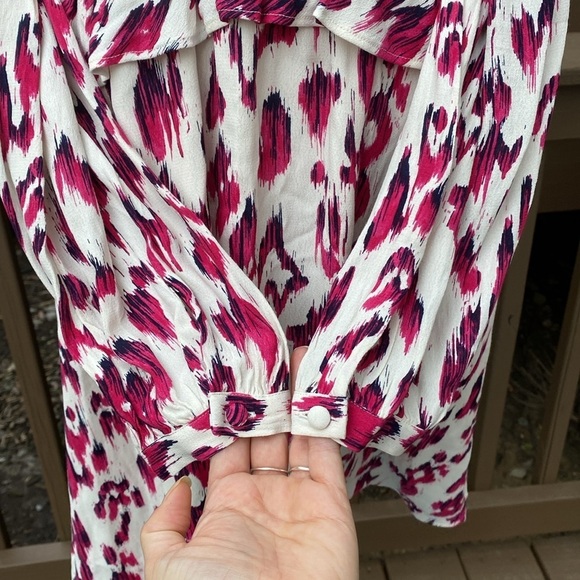 Scotch & Soda printed V-neck Mini Dress size 12 - Picture 9 of 15